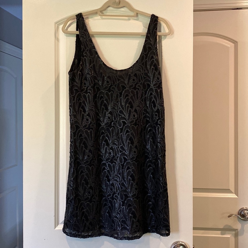 Black, sequin cocktail dress